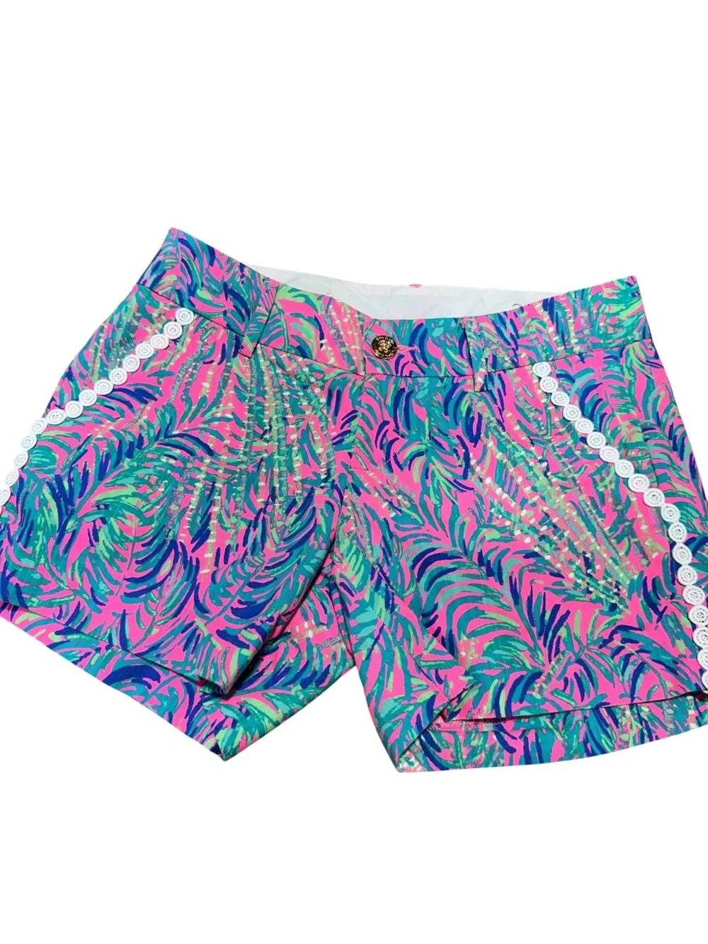 Lilly Pulitzer Shorts Lot 2 Womens Size 0 Pink Floral Tropical Print Preppy - Picture 2 of 16